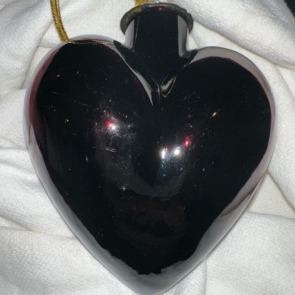 German Kugel Hand-blown Art Glass Red/Burgandy Heart Vintage ornament crackle - Picture 6 of 16